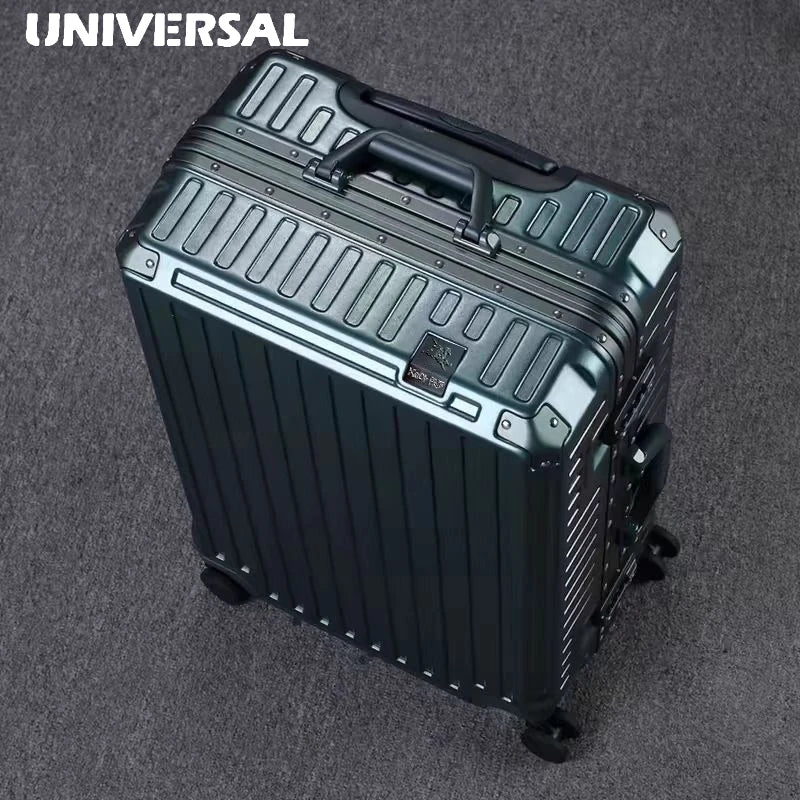 New ultra sturdy aluminum frame luggage, high aesthetic board case, universal wheel business travel box set, optional 20-28 inch