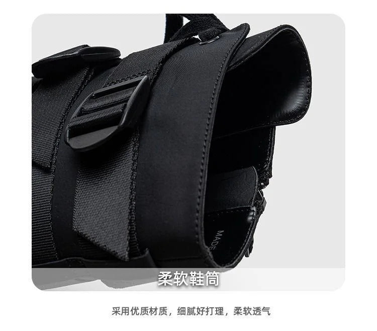 Women Ankle Booties Autumn Leather Chunky Shoes Woman High Platform Breathable Sneakers 9CM Thick Sole Wedges Motorcycles Boots