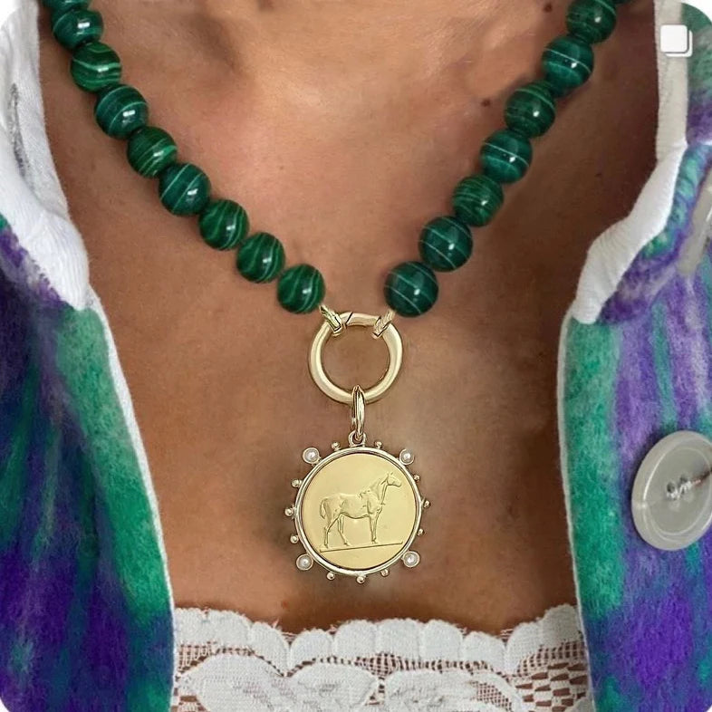 pearl Vintage horse coin Pendant Choker Clavicle Chain Necklace For Women Girl Punk Collares Aesthetic Jewelry Gifts |...
