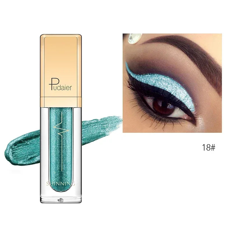New Make Up Liquid Eyeshadow Waterproof Glitter Pigments Purple Gold Metalic Women Beauty Gel Eye Shadow Cream 18 Colors...