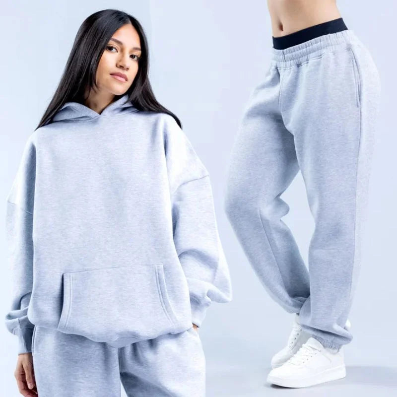 Trendy Sports Hoodies Pants Tracksuit Women Leisure Sweatshirt Jogger Trousers Workout Track Trousers Exercise Sweatshirt Pants