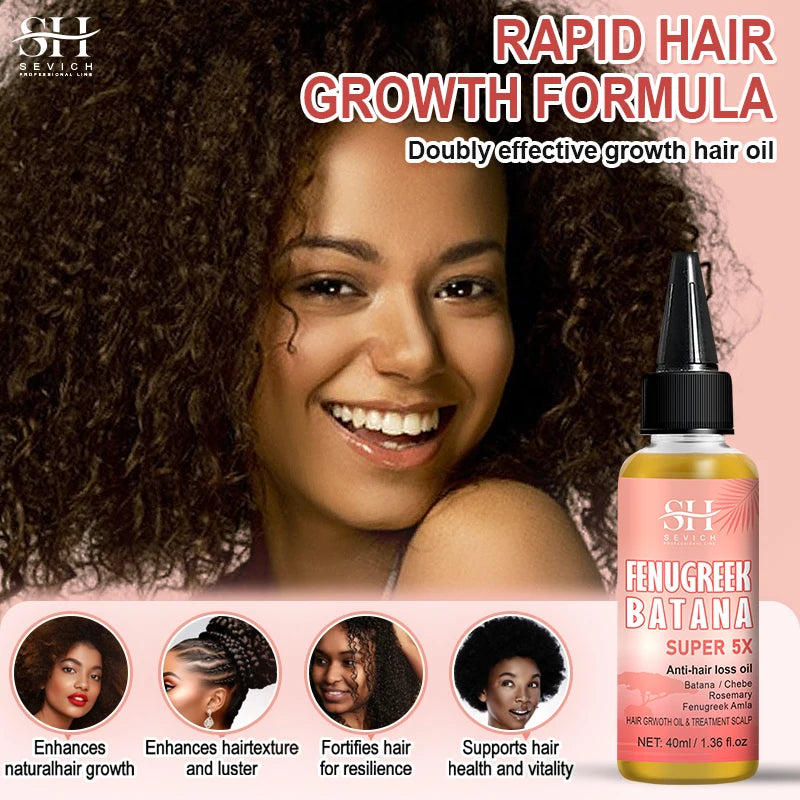 Naturals Anti-Hair Loss Oil Super 5x set African fast hair growth Chebe Batana oil butter Fenugreek hair regrowth treatment