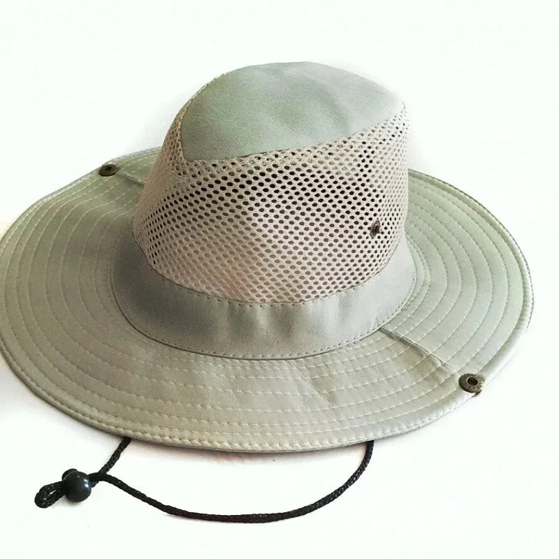 Summer Mesh Fishing Hat Outdoor Breathable Casual Cool Hat Mountaineering Sun Fisherman Hat (7 Colors)