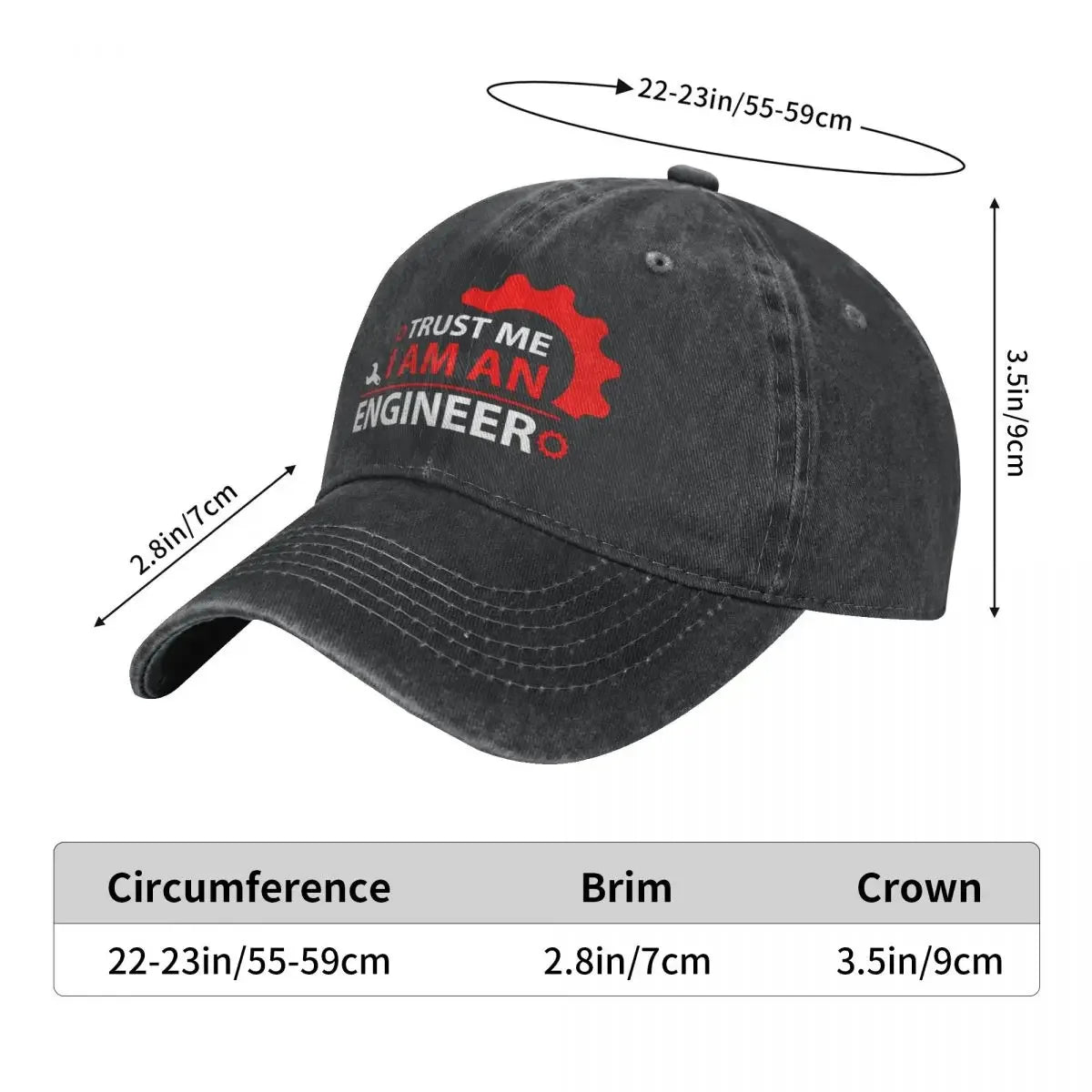 Trust Me I Am Engineer Baseball Cap Red Logo High Quality Washed Trucker Hat Unisex Men Classic Design Snapback Cap |...