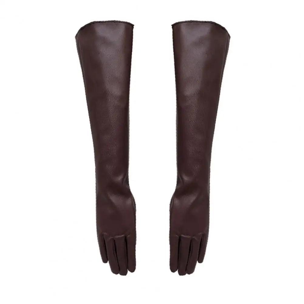 Full Finger Gloves Windproof Dress Gloves Faux Leather Long Arm Gloves Costume Gloves For Dating Gifts