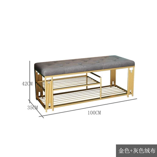 Fashion Cloakroom Hotel Shoe Changing Stools Light Luxury Living Room Storage Ottomans Creative Household Furniture Shoe Shelf T - Kimlud