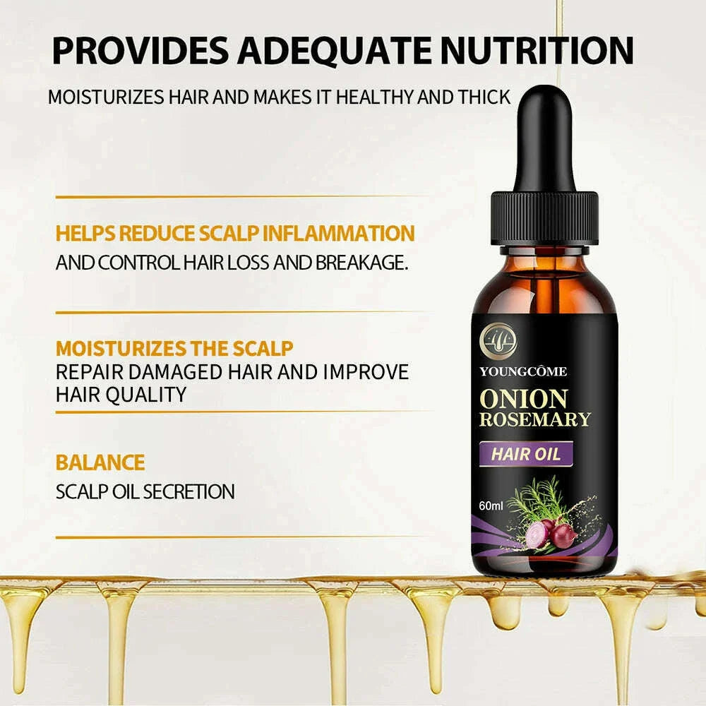 Hair Rapid Growth Essential Oil Onion Rosemary Hair Care Essential Oil Hair Regeneration Effective Hair Loss Product
