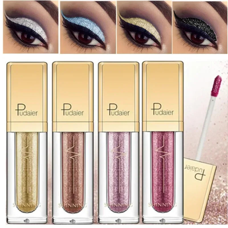 New Make Up Liquid Eyeshadow Waterproof Glitter Pigments Purple Gold Metalic Women Beauty Gel Eye Shadow Cream 18 Colors...