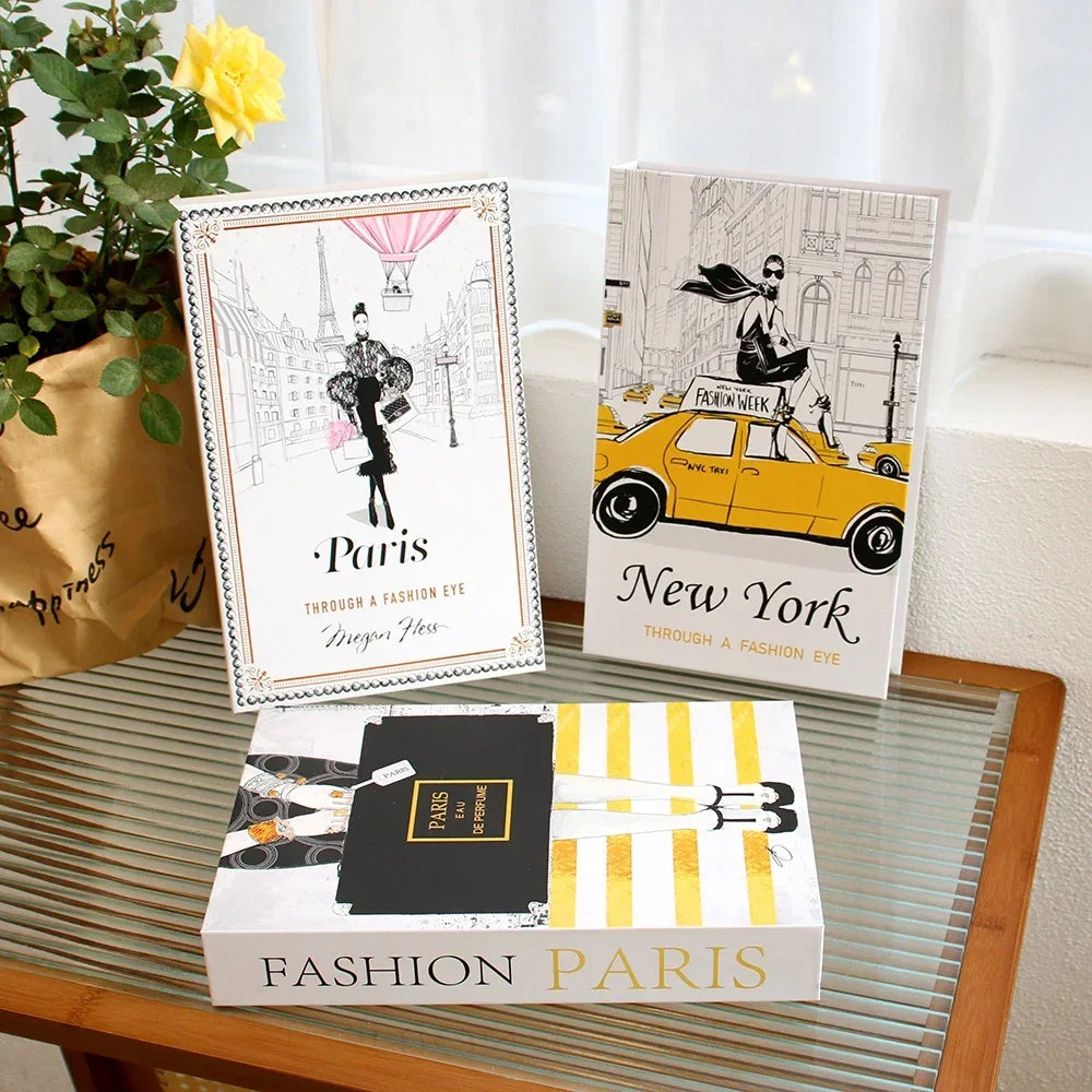 3Pcs Foldable Fashion Fake Books Living Room Decoration Designer Books Coffee Table Ornaments Club Hotel Room Villa Prop Books