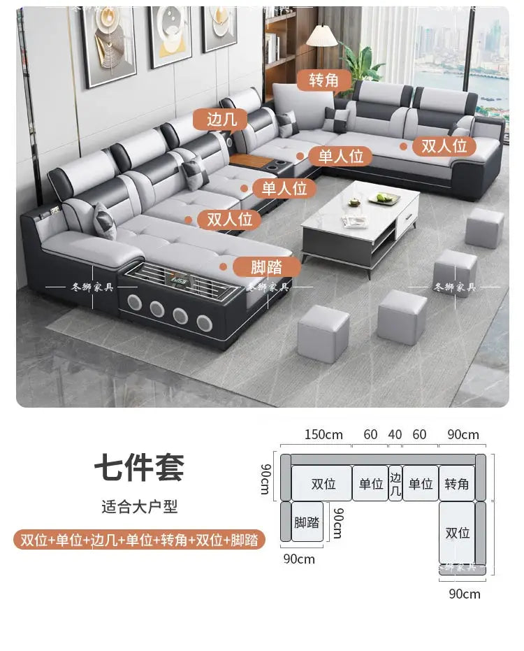 Fabric sofa modern simple living room combination large and small apartment furniture cat scratching skin leave-in technology cl