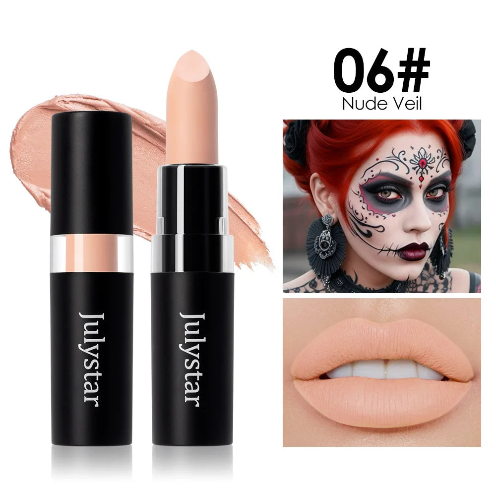 12 Colors Waterproof Blue Matte Lipstick Makeup Green Black Lipstick Long-lasting Purple Lip Stick Halloween Cosmetics for Women