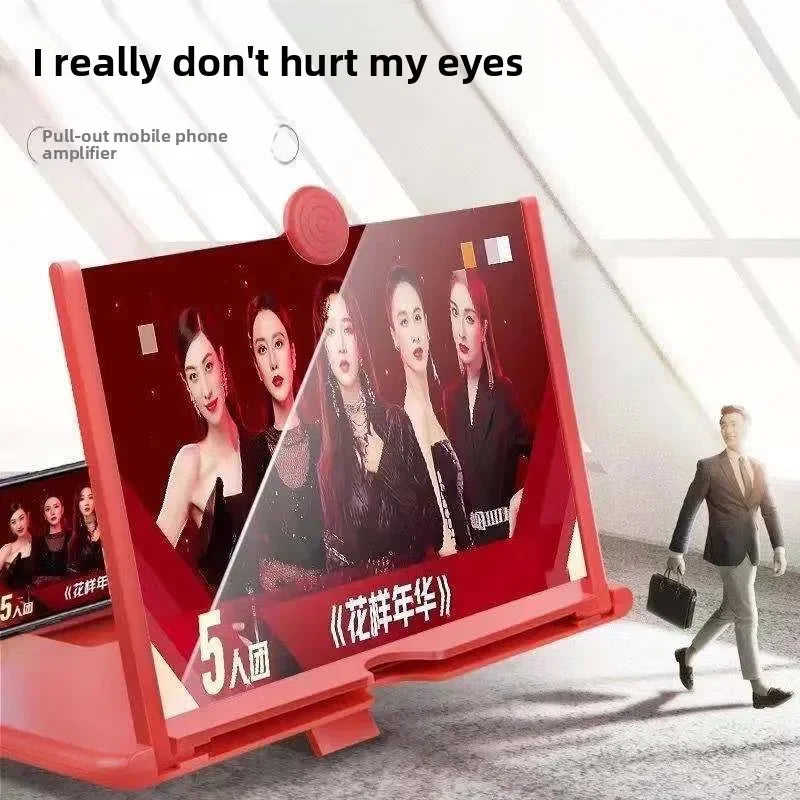 17x22cm HD Version Mobile Phone Screen Magnifying Glass 2X 3X Pull-out Creative Stretch 3d Mobile Phone Holder Magnifying Glas