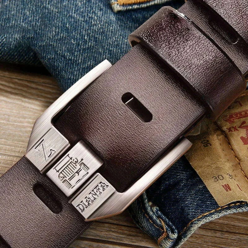 Premium Mens Genuine Leather Belt - Durable & Versatile for Work or Business - Stylish Everyday Accessory