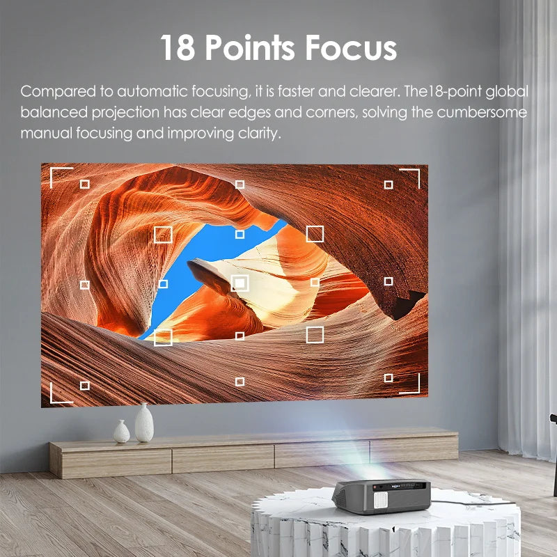 CAIWEI 4K Beam Projectors for Movie Auto Focus Correction Smart Android Wifi 1080P Full HD Home Theater Projector Global Version - Kimlud