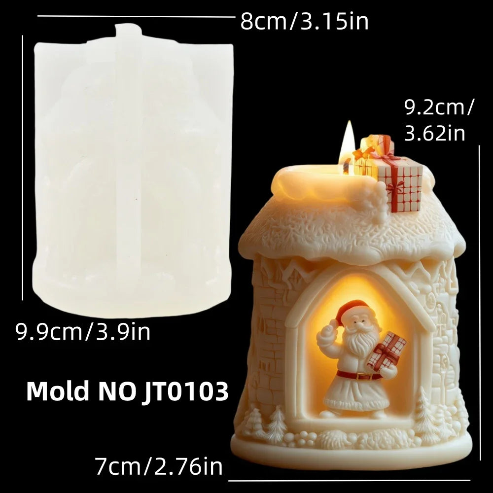 Santa Claus Sleigh Spherical Candle Silicone Mold Santa Claus Elk Scented Candle Mould Santa Claus Sleigh Resin Plaster Molds