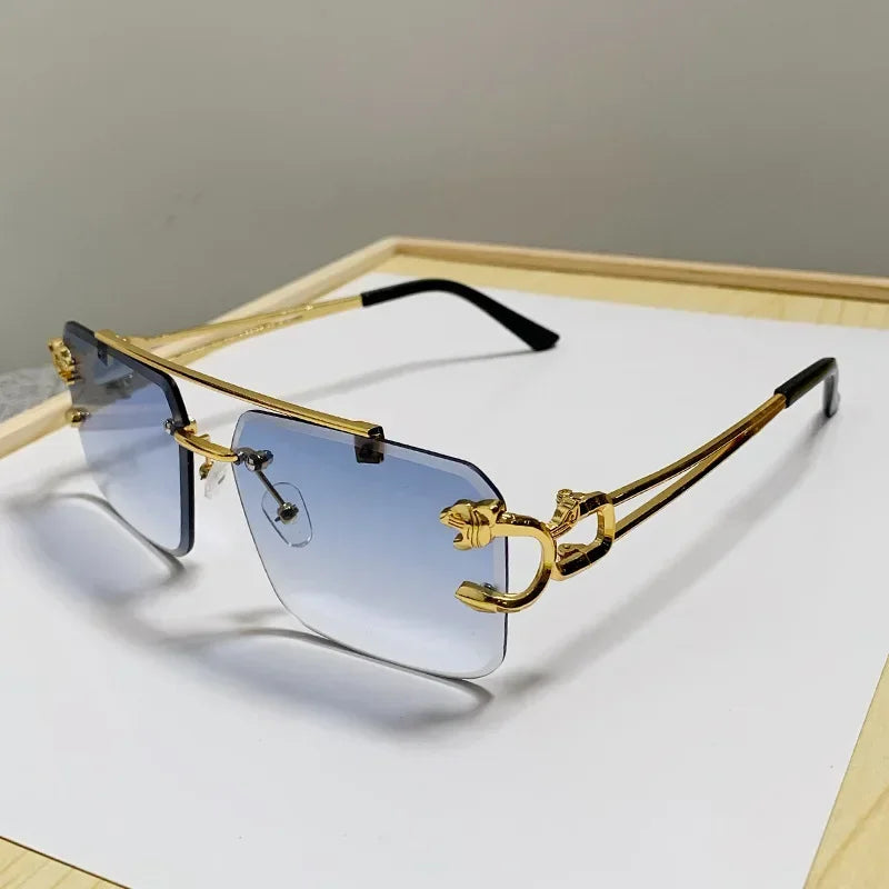 Luxury Rimless Square Sunglasses Men Women Fashion Brand Designer Vintage Sun Glasses Male Female Fashion Retro Oculos...
