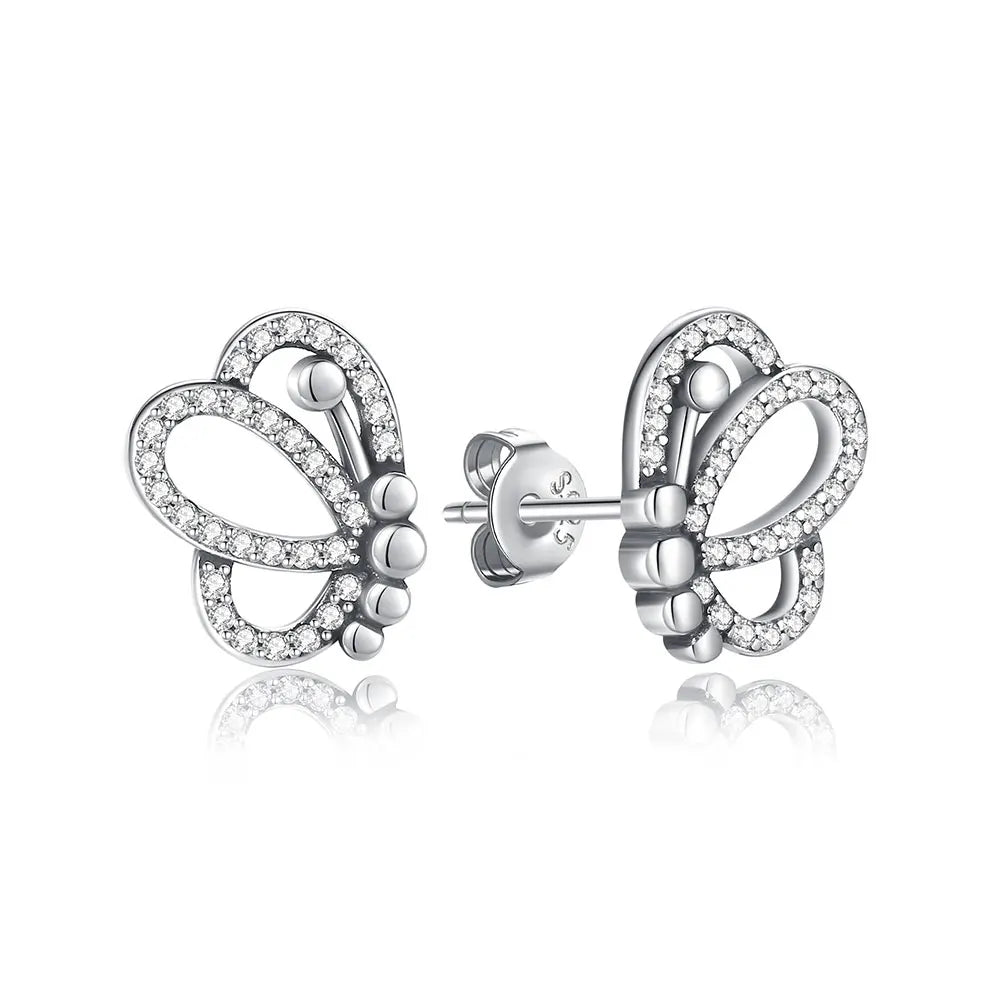 Original 925 Sterling Silver Earrings 2026 Stud Hoop Crystal Earings For Women Rose Gold Crown Heart Infinity Bee Earing...