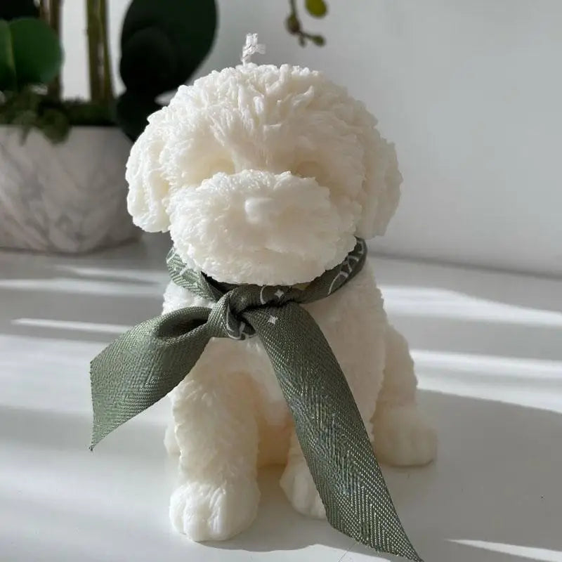 Teddy Dog Candle Mold Cute Animal Pet Puppy Dog Handmade Aromatherapy Plaster Soap Silicone Mould DIY Home Decoration Tools - Kimlud