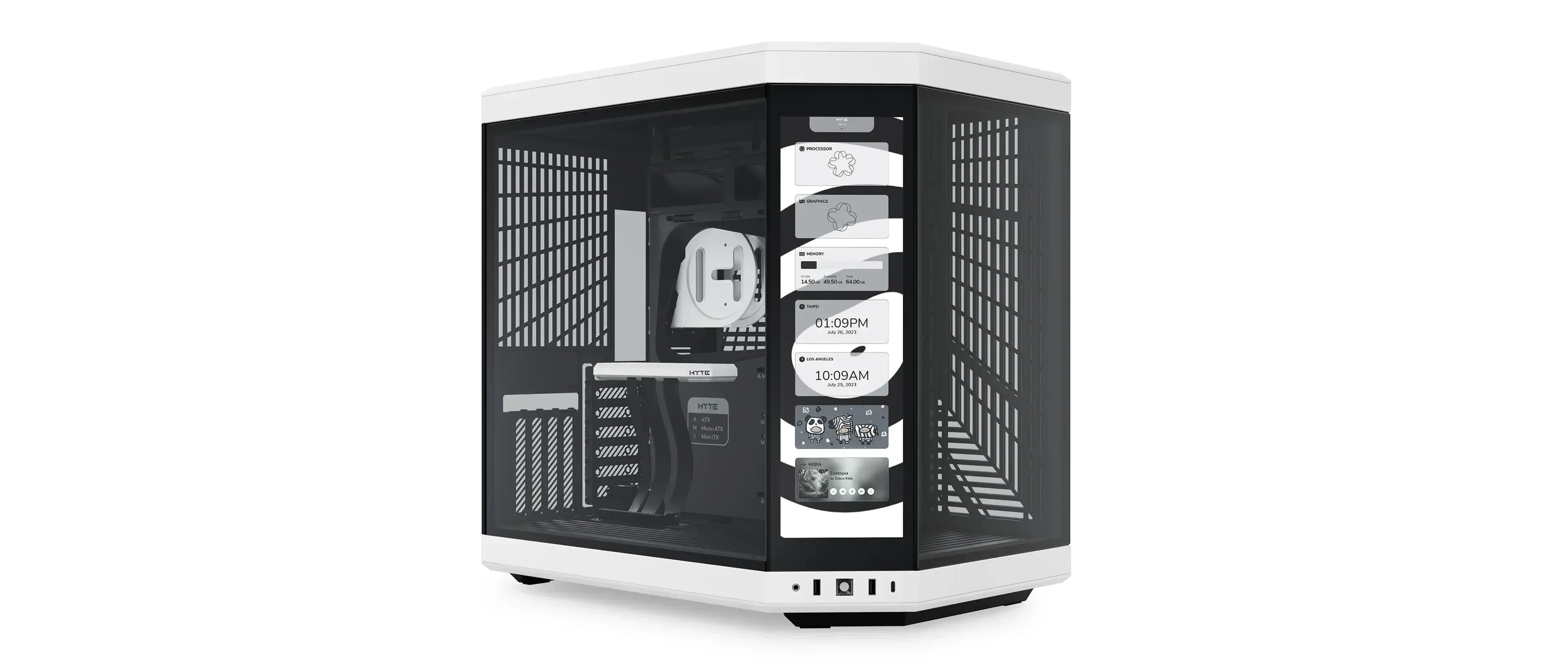 New HYTE Y70 Touch Dual Chamber ATX Mid Tower Modern Aesthetic Case With Integrated 2.5K LCD Touchscreen