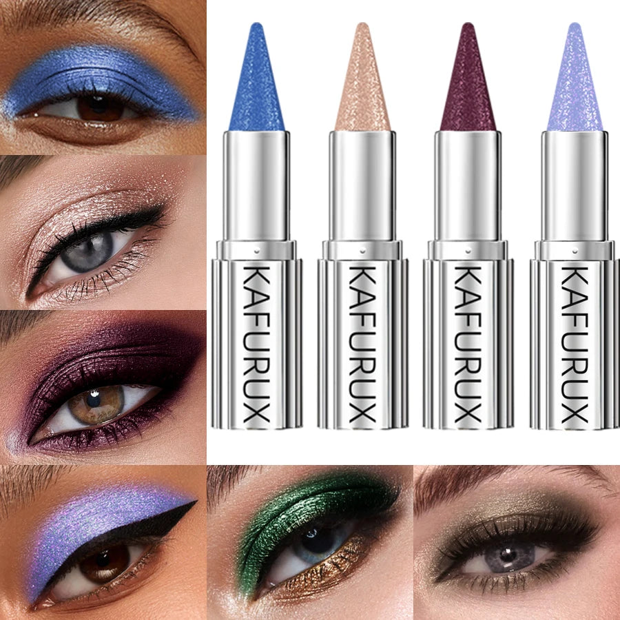 12 Colors Metallic White Black Purple Eyeshadow Pencil Glitter 1pc Liner Pen Highligter Long Lasting Blue Cream Eye...
