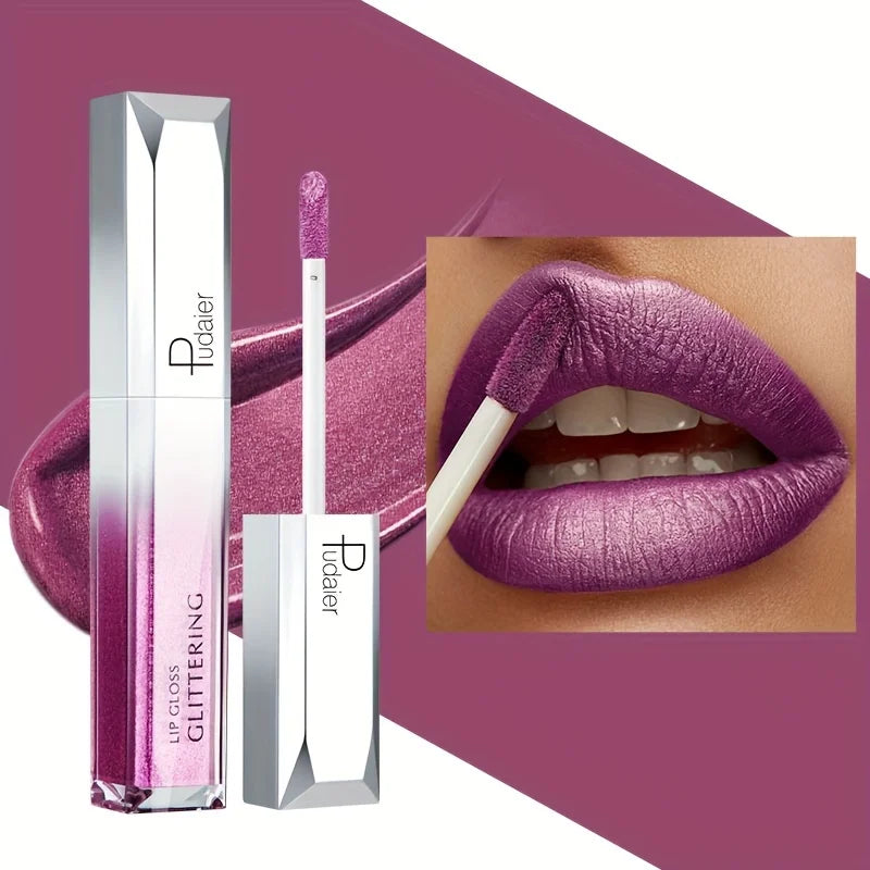 Sparkling Metallic Lip Gloss, Waterproof & Long-Lasting, Matte Lipstick Set, Non-Sticky, Party/Festival Makeup