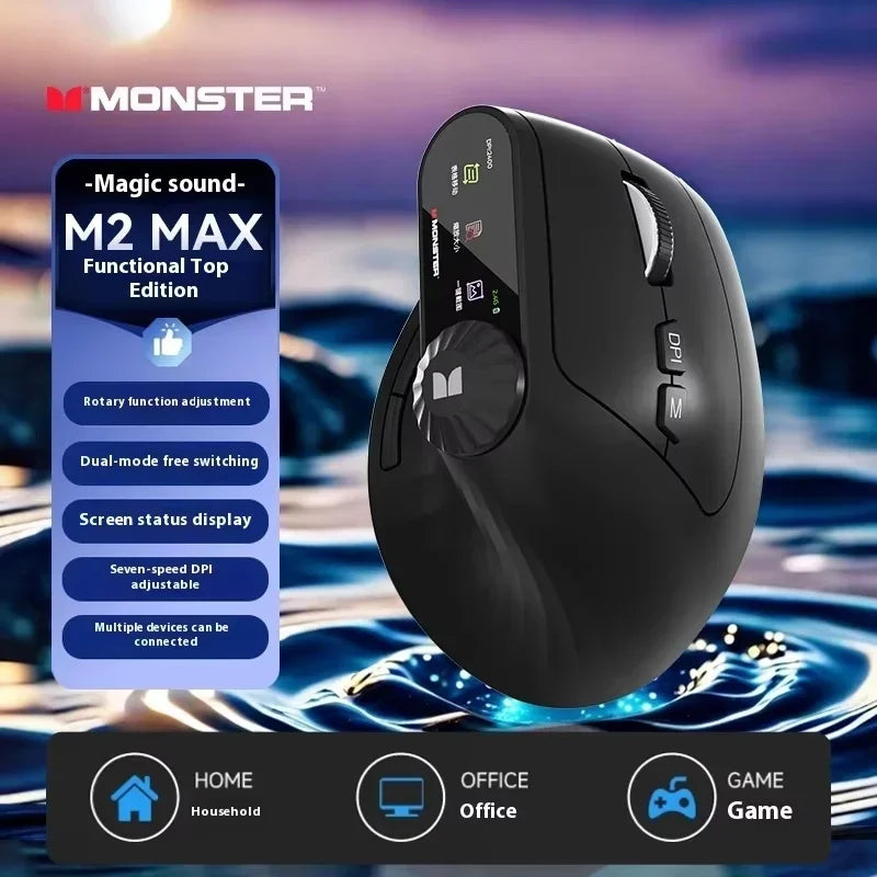 Monster M2 PRO MAX Gaming Mouse Rechargeable Dual Mode Lightweight Custom & Comfortable Ergonomic Durable Wireless Mouse Gift