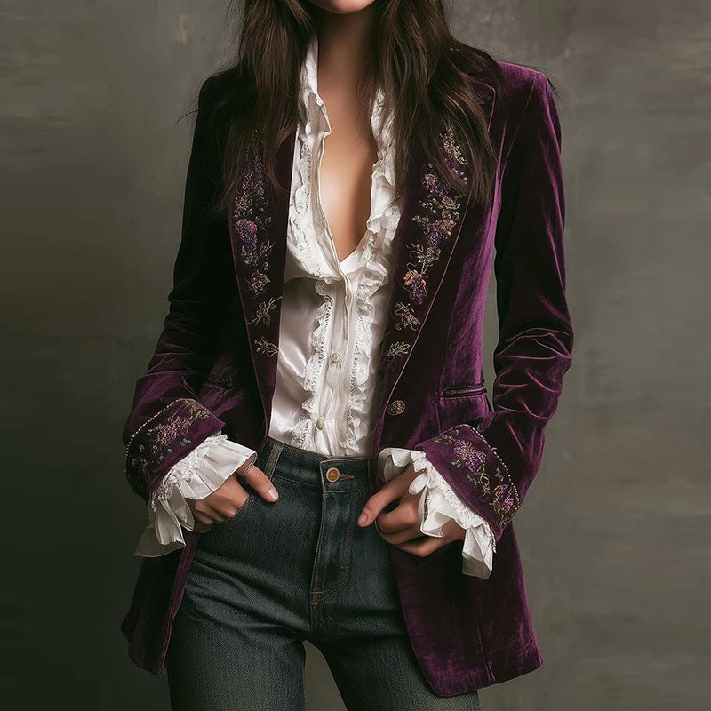 New V Neck Patchwork Elegant Chic Jackets, Women Spring Autumn Long Sleeve Fashion Coat, Casual Simple Ladies Cardigan Outerwear