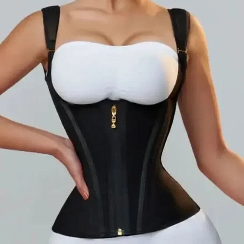 Fajas Colombianas Body Shaper Shapewear Women Vest Tops Double Compression Waist Trainer Corset Adjustable Zipper and Hook-eyes - Kimlud