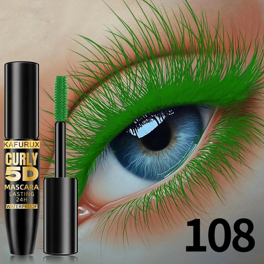 9 Colors 5D Silk Mascara with Big Eye Waterproof Lengthened Sweat-proof Long Lasting Purple Green Black Mascara Korean...