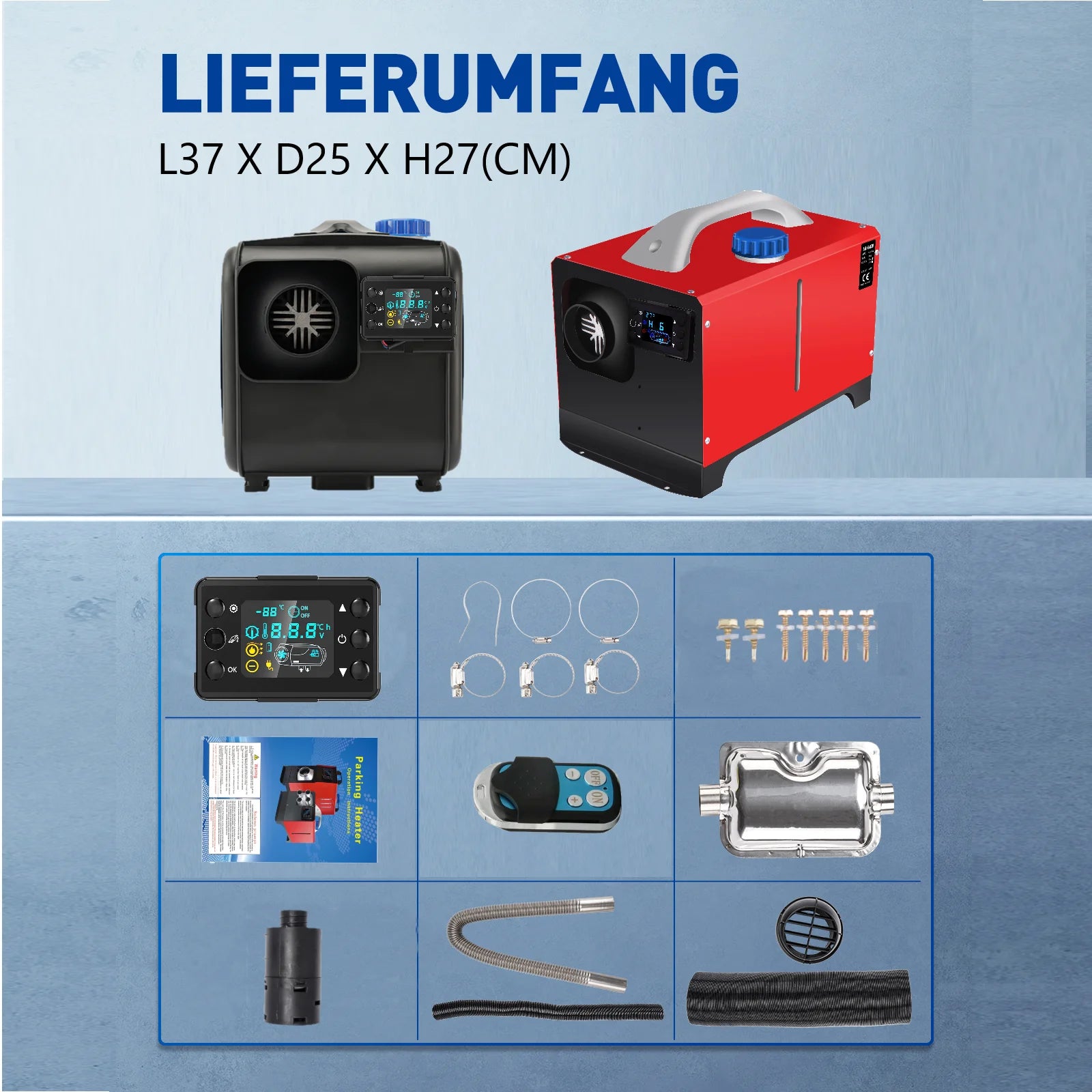 12V/24V Car Heater 2KW/5KW/8KW Diesel Air Heater 6-Buttons LCD Thermostat Parking Heater Fast Heating For Truck Camper Van
