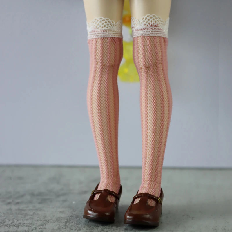 For Blythe Doll Socks Black White Pink Candy color Socks for Ob24 Ob22 Azone Doll Long Stockings - Kimlud