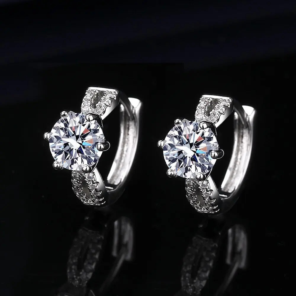Wholesale Sweet Sapphire Earrings Jewelry Oval Shape Zircon Gemstone Stud Earrings Accessories Women Wedding Engagement...