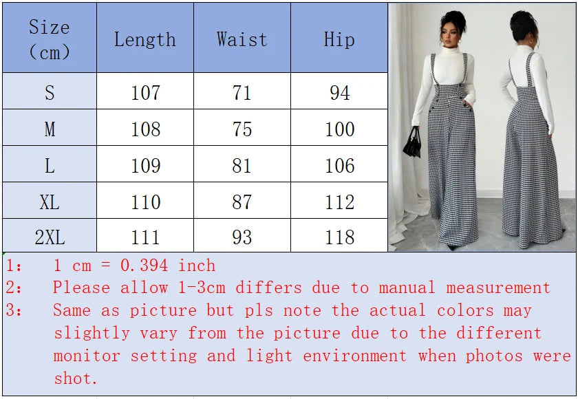Overalls for Women's Winter Jumpsuit Black White Vintage Wide Leg Suspender Pants for Office Commute Casual Female...