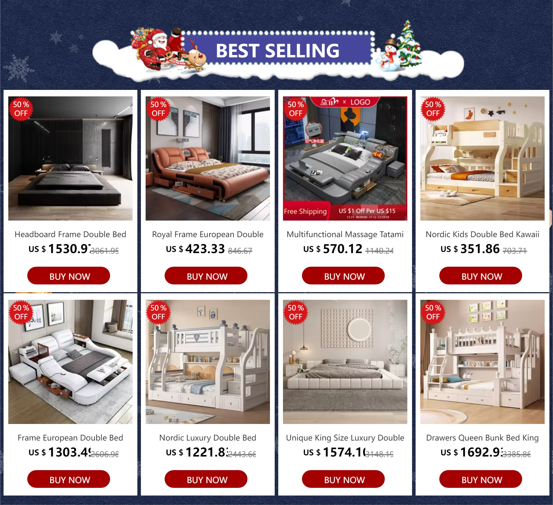 Headboard Storage Double Bed Queen Drawers King Size Smart Bed Luxury Princess Modern Letto Matrimoniale Bedroom...