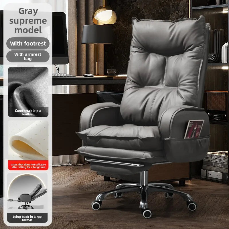 Boss chair, comfortable for home use, sedentary office chair, business sofa, study seat, reclining option | Kimlud...