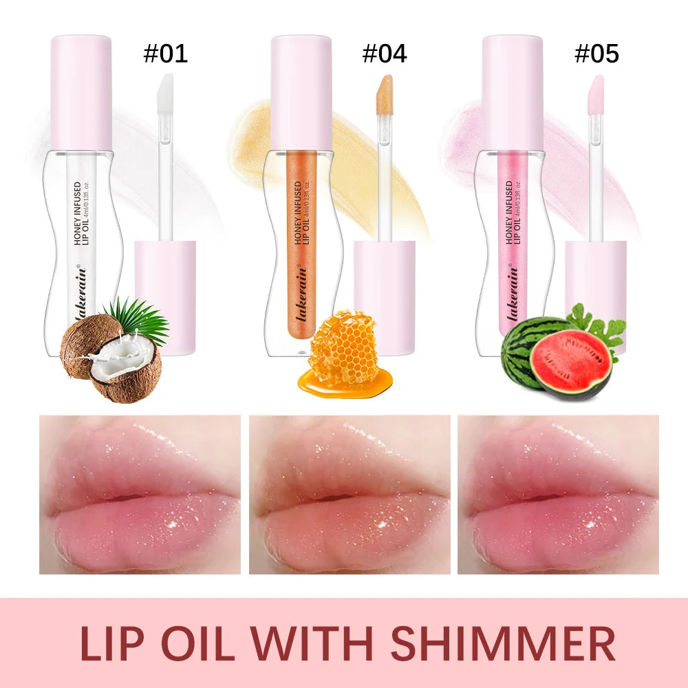 Crystal Fruit Honey Essence Lip Oil Sexy Plump Lip Jelly Strawberry Tinted Lip Liquid Waterproof Moisturize Oil Lipgloss Makeup - Kimlud