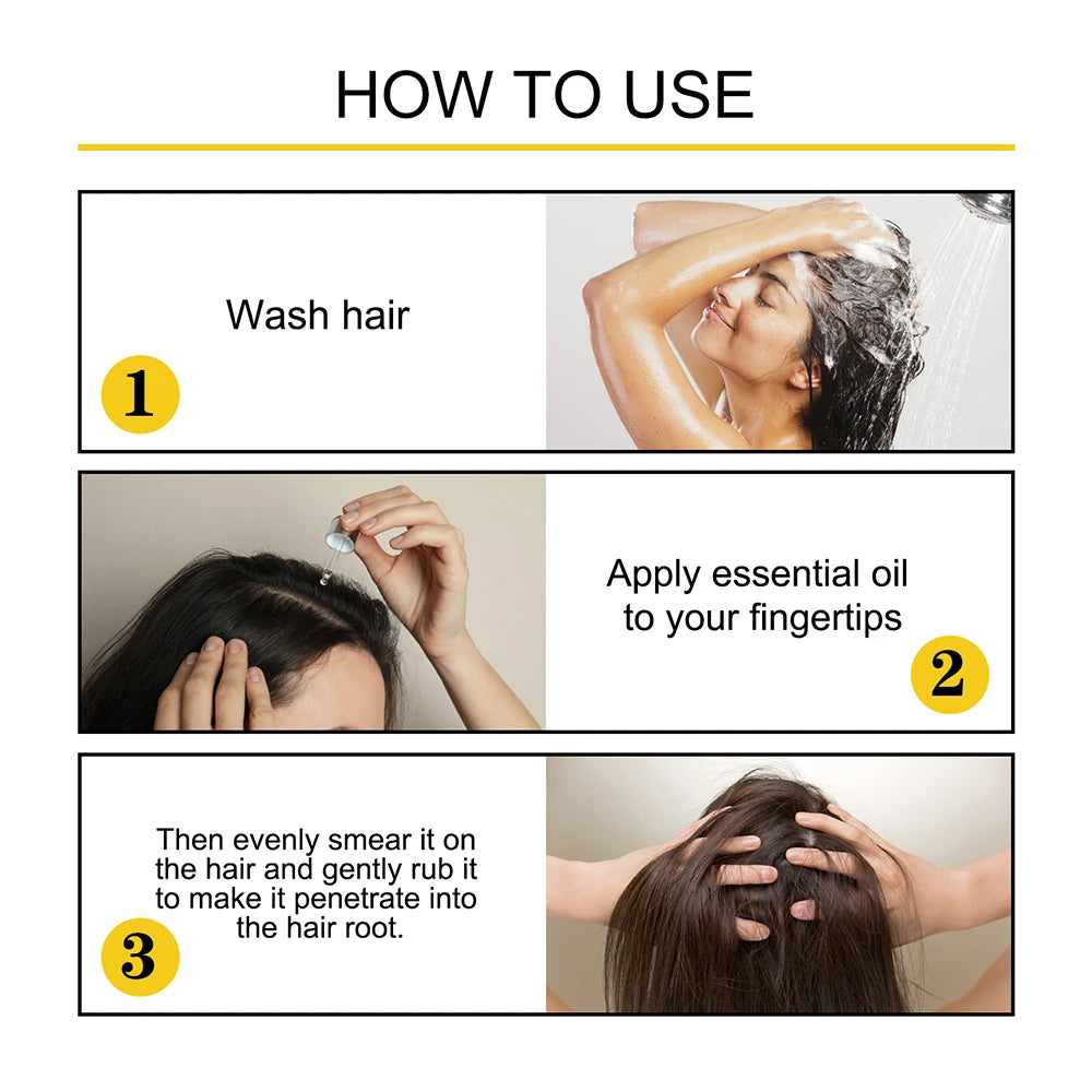 Natural Hair Growth Essential Oil Ginger Essence Hair Regrowth Thicken Hair Treatment Anti Hair Loss Gift Set For Men...