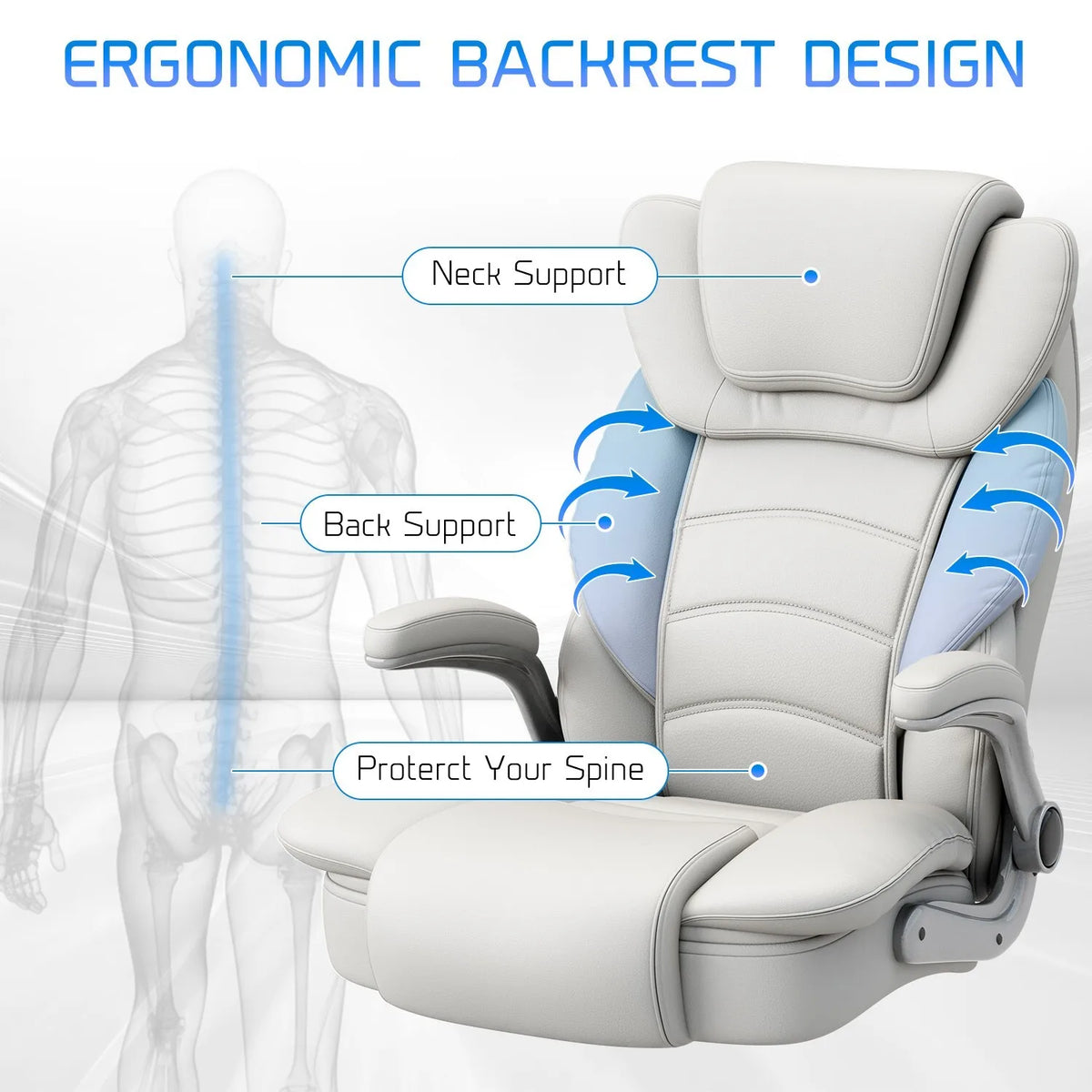 Big and Tall Fabric Computer Chair Full Stainless Steel Comfortable Ergonomic Chair | Kimlud Modern Luxury Home
