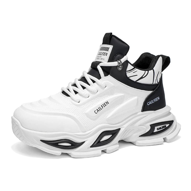 Mens Running Shoes New High Top All Season Street Trendy Wear-resistant Thick Sole Casual Sneakers Original Sports Shoes for Men