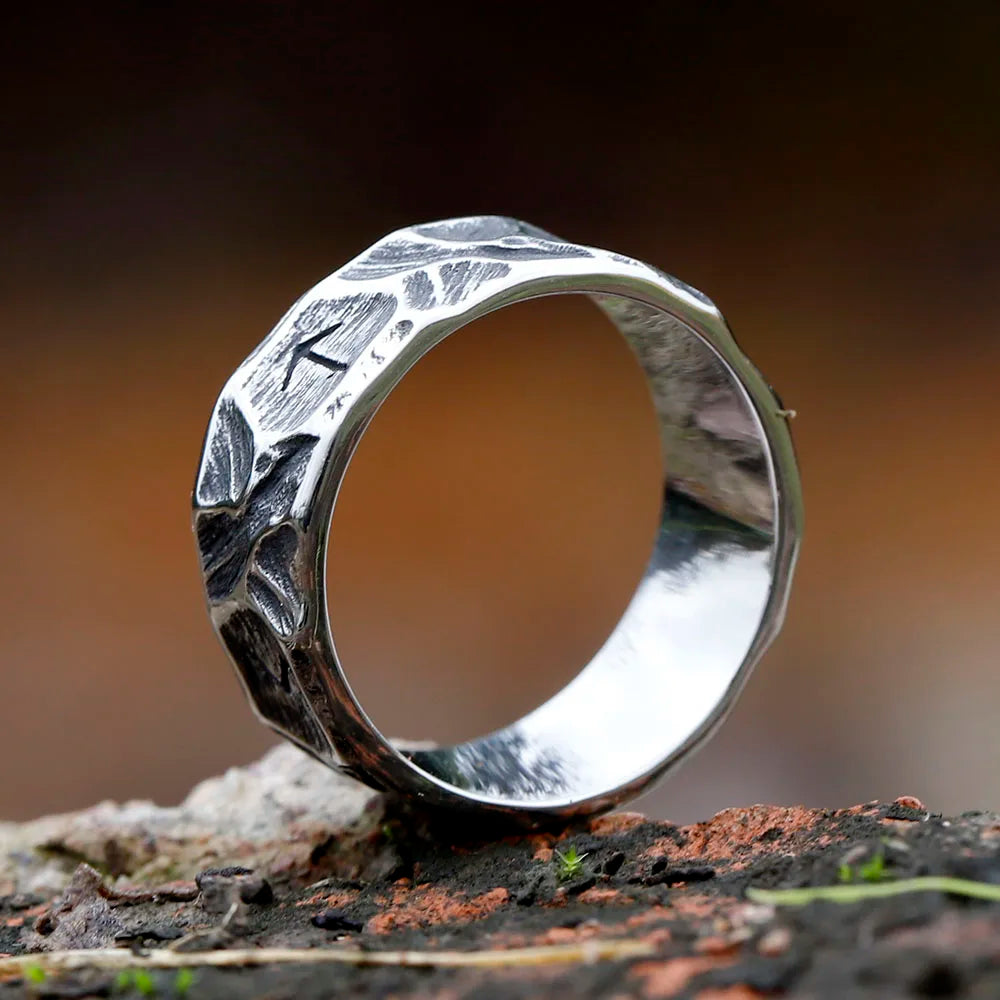 Wholesale Stainless Steel Odin Norse Anel Amulet Rune Couple Dating Viking Rings For Men Women Retro Jewelry Gift Dropshipping