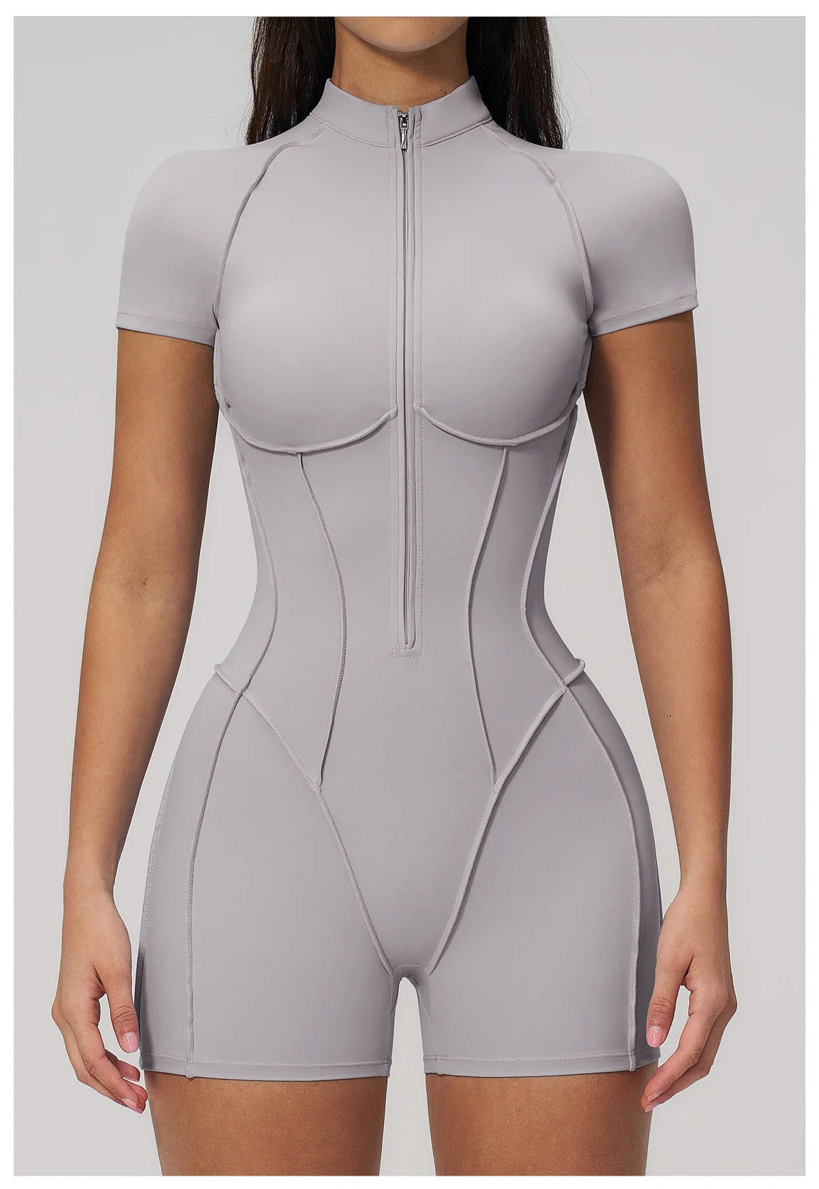 2026 Yoga Bodysuit Short Sleeves Women Tracksuits Gym Zipper Jumpsuits Sports Workout Rompers Fitness One-piece Suit Activewear - Kimlud