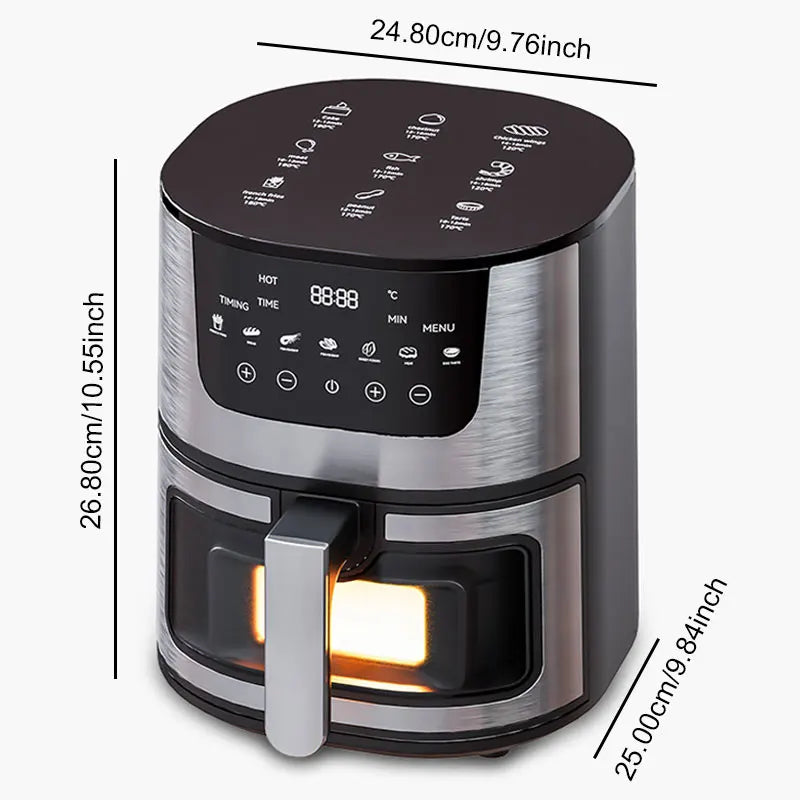 1250W Oil Free Air Fryer Oven LED Touch Panel Air Fryer Air Fryer Toaster Oven Combo with Presets Roast, Bake, Broil and...