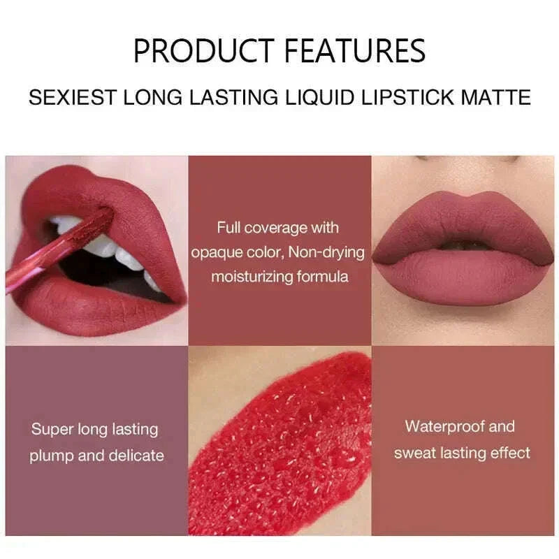 HANDAIYAN 6 PCS Lipstick Set Make-up for women Non stick Cup Waterproof Long lasting Cosmetics Korean makeup Matte lipstick
