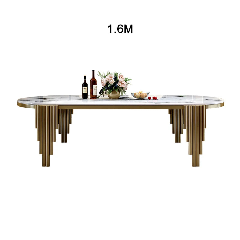 Stainless steel Dining Room Set Home Furniture modern marble dining table | Kimlud Luxury Table