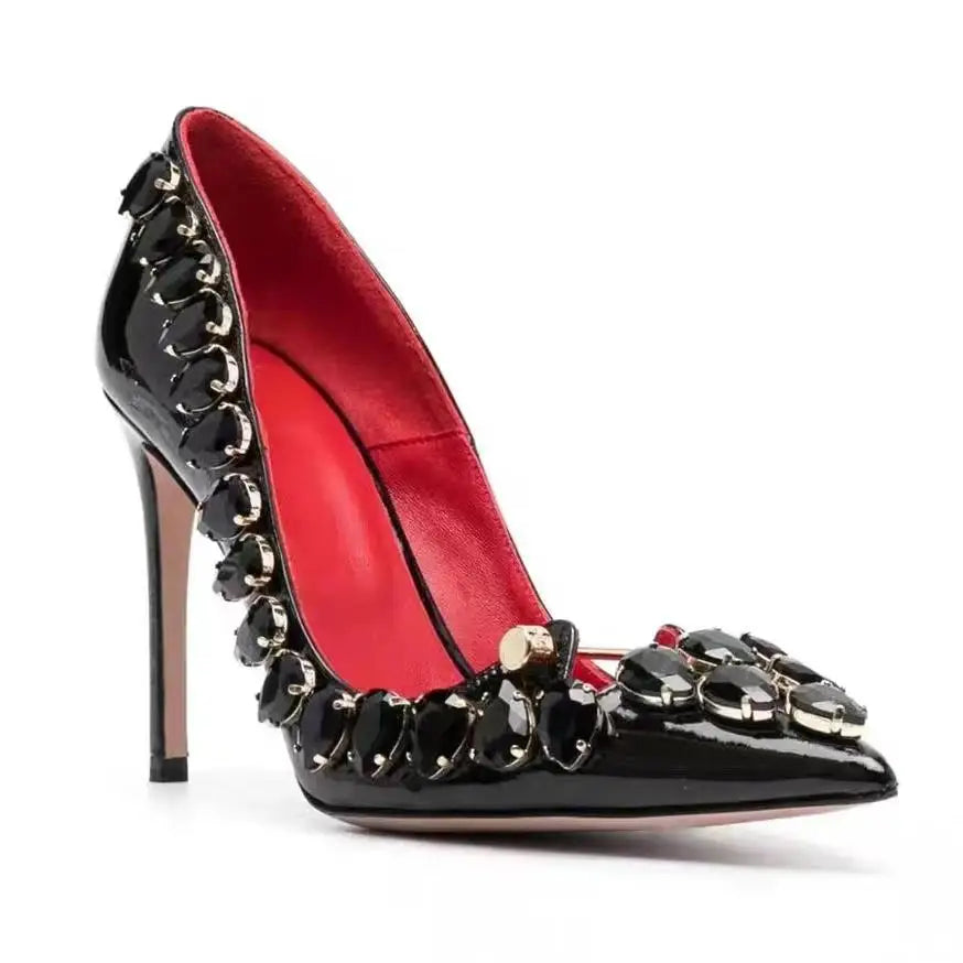 2026 Runway Women Pumps Crystal Metal Decoration High Heels Sandals For Women Luxury Designer Nightclubs Banquets Female Shoes - Kimlud