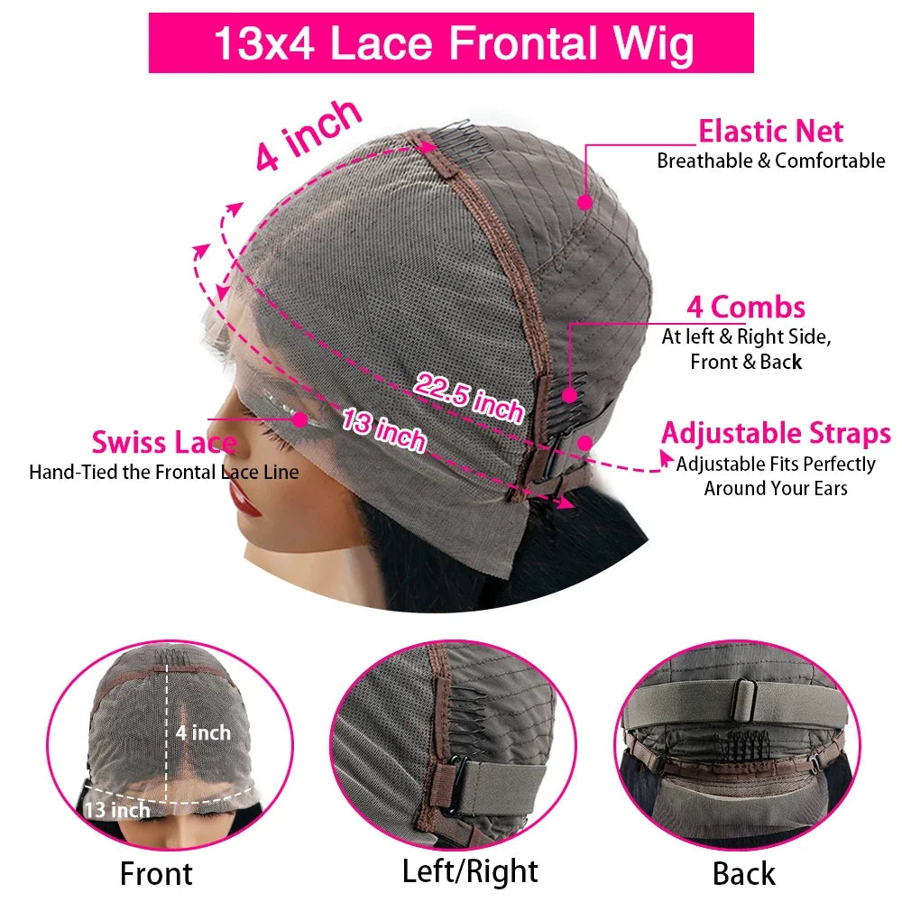 Classic 99J Colored Straight Hair Bob Wig 13x4 HD Transparent Lace 200 Density Preplucked Hairline Baby Hair 8-14 Inch Durable Hair For Ladies Dating Daily Wear