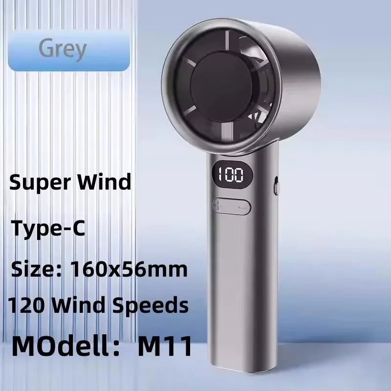 8000mAh USB Hanging Neck Fan Portable Bladeless Mini Rechargeable Mute LED Digital Display Electric Air Cooler Handheld - Kimlud
