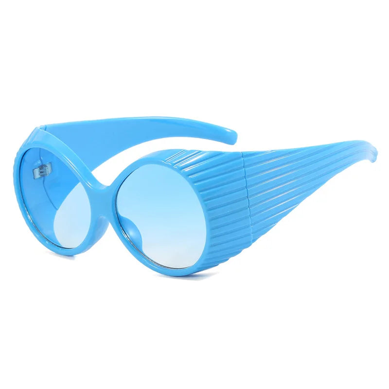 Fashion oversized round stage glasses outdoor beach travel sunglasses women sunscreen driving glasses daily wear beautiful women - Kimlud