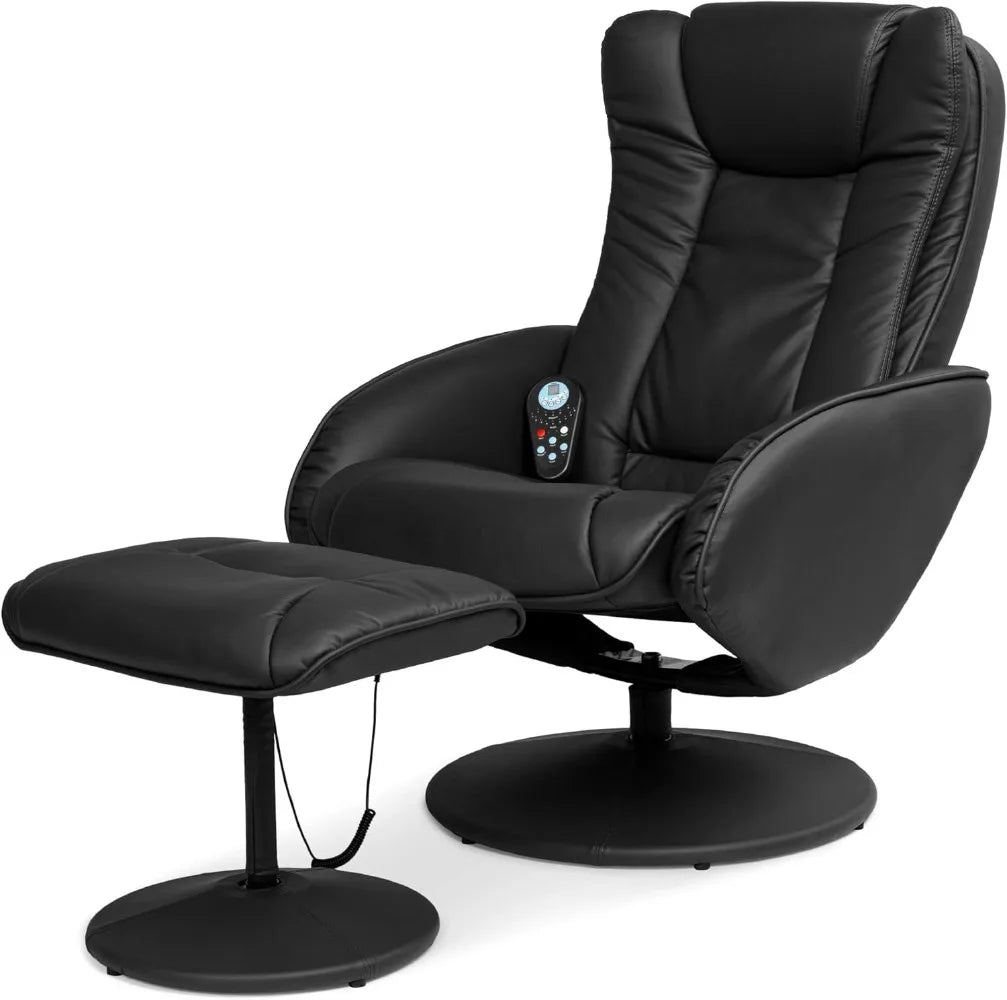 Best Choice Products Faux Leather Electric Massage Recliner w,5 Heat & Massage Modes, Side Pockets - Black