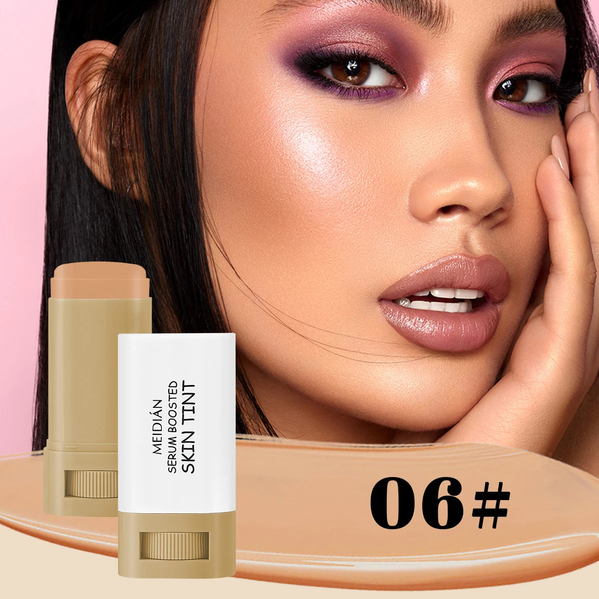 Bronze Foundation Stick Serum Boosted Skin Tint Silky Texture Moisturizing Coverage Concealer Base Even Skin Tone Makeup
